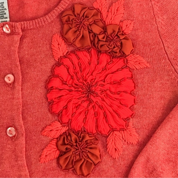 Anthropologie Tabitha Cardigan with Floral Appliqué Accents - Picture 2 of 8